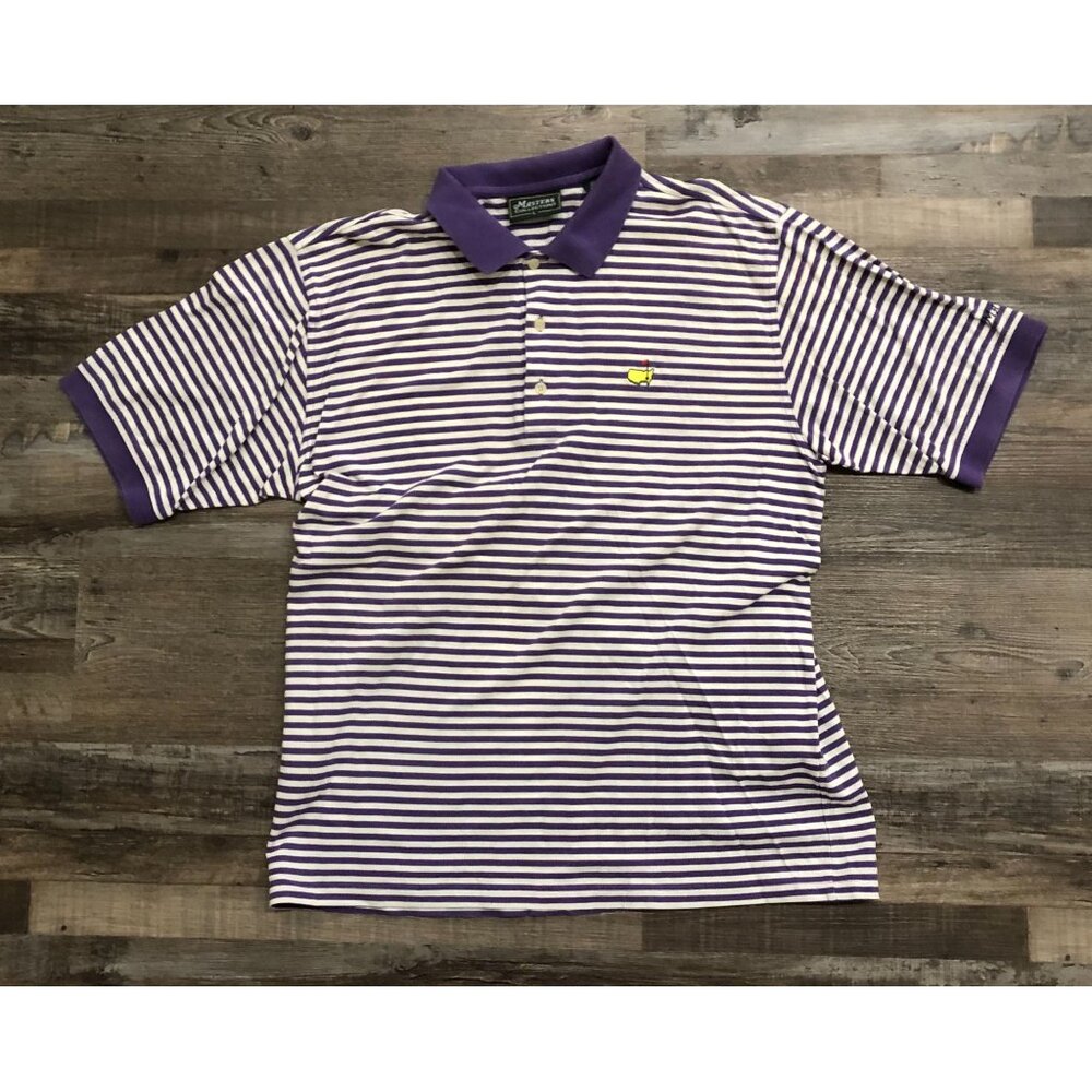 Masters Collection Mens Large Button & White Golf Polo Shirt Cotton